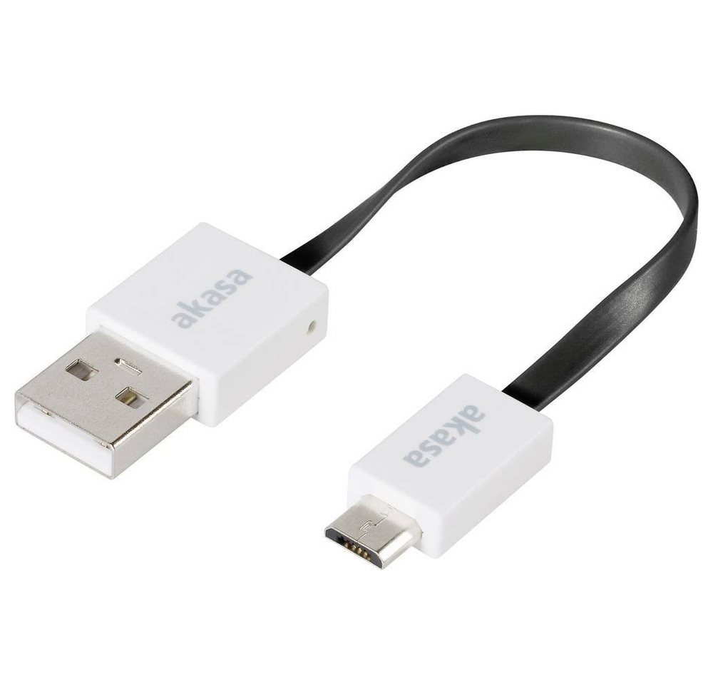Akasa Slim USB 2 Micro Daten-/Ladekabel 15 cm USB-Kabel, (15.00 cm), hochflexibel, vergoldete Steckkontakte, UL-zertifiziert von Akasa