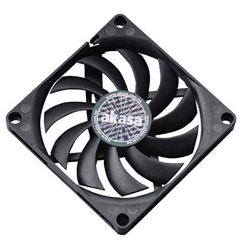 Akasa Slimfan, 80mm PWM Gehäuselüfter, 4 pin PC Lüfter, Schwarz, Passend für HTPC und Slim System, AK-FN076 von Akasa