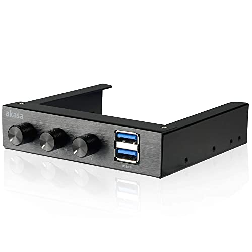 Akasa USB 3.0-Ports Lüfter Geschwindigkeitsregler, AK-FC-06U3BK von Akasa