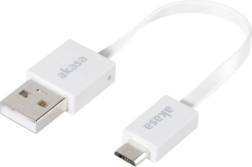 Akasa USB-Kabel USB 2.0 USB-A Stecker, USB-Micro-B Stecker 0.15m Weiß hochflexibel, vergoldete Stec von Akasa