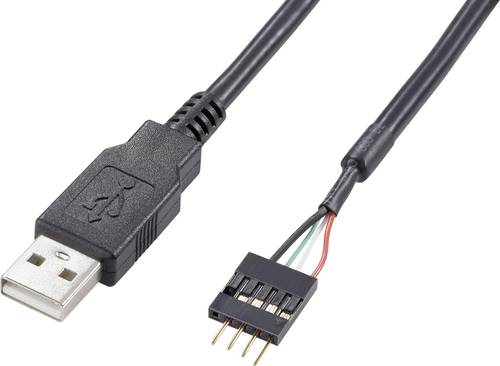 Akasa USB-Kabel USB 2.0Pfostenstecker 4pol., USB-A Stecker 0.40m Schwarz vergoldete Steckkontakte, U von Akasa