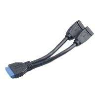 Akasa USB3.0 internal adapter cable - Interner und externer USB-Adapter - 19-polige USB3.0-Stiftleiste (W) - 9-polig USB Typ A (W) - 15cm (USB / USB2.0 / USB3.0) - Schwarz (AK-CBUB09-15BK) von Akasa