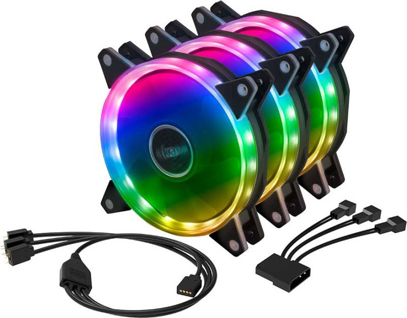 Akasa VEGAS AR7 Computergehäuse Kühlkörper/Radiator 12 cm Schwarz - Transparent 3 Stück(e) (AK-FN107) von Akasa