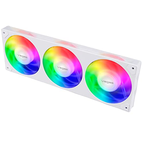 Akasa Vegas A36, weiß 360mm Adressierbar RGB Integrierter quadratischer Rahmen Lüfter, aRGB Motherboard Sync, PWM gesteuerter Lüfter für Computergehäuse und CPU Flüssigkeitskühler, AK-FN113-WH von Akasa