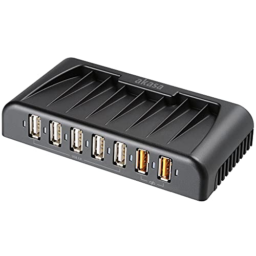 Akasa Verbinden 7FC 5 Port USB 2.0 Hub mit 2 Fast Füllöffnungen und Netzteil von Akasa