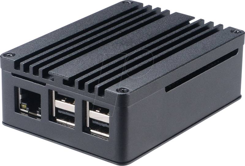 RPIC RA03-M1B - Gehäuse für Raspberry Pi 3B / 3B+, Alu, schwarz von Akasa