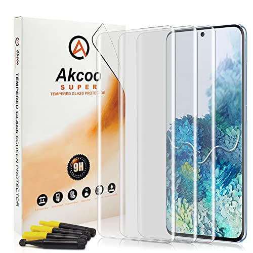 Akcoo 3 stück Galaxy S20 schutzfolie, UV Kleber Panzer Schutz Glas [Sensible Touch][Fingerabdruck-ID unterstützen] für Samsung Galaxy S20 von Akcoo