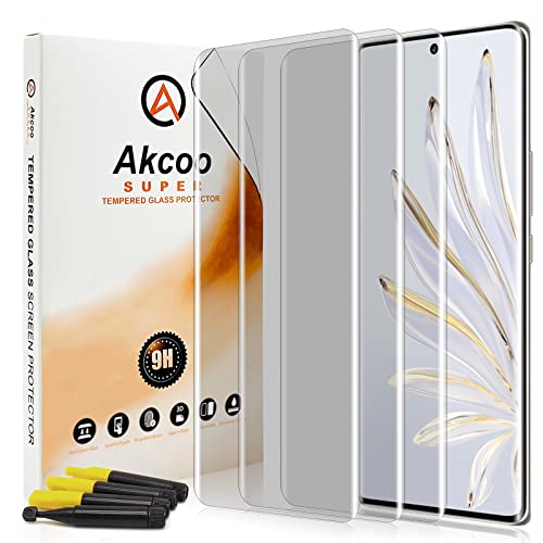 Akcoo Panzer Schutz Glas für Honor 70-3 Stück,Kratzer Reparieren,Rand zu Rand Vollabdeckung,Sensible Berührung,Hüllen Freundlich,Fingerabdruck-ID Kompatibel von Akcoo