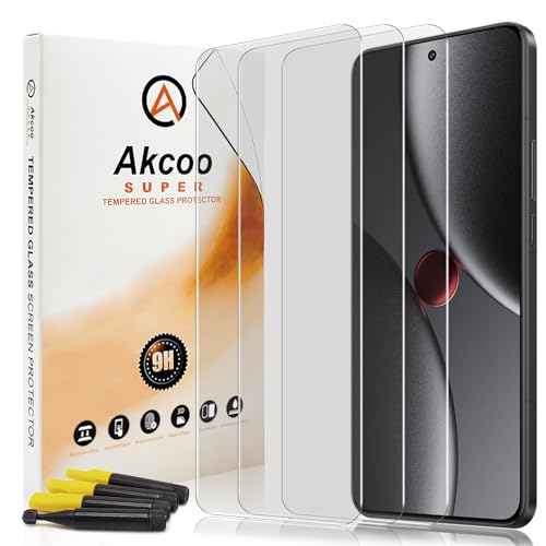 Akcoo Panzer Schutzglas für Xiaomi 15 Ultra / 15 Pro 5G,UV-Kleber-Set [3 Stück],Rand zu Rand Vollabdeckung,Fingerabdruck-ID Kompatibel,Empfindliche Berührung von Akcoo