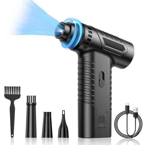 Akdomart Elektrische Staubgebläse Druckluftspray, 150000 U/min Höhe Geschwindigkeit Jet Dry Dust Blower, Mini Compressed Air Duster PC Reinigungsset Mit 4000mah Akku für Laptop,Tastatur,Auto Akdomart Elektrische Staubgebläse Druckluftspray, 150000 U/min Höhe Geschwindigkeit Jet Dry Dust Blower, Mini Compressed Air Duster PC Reinigungsset Mit 4000mah Akku für Laptop,Tastatur,Auto von Akdomart