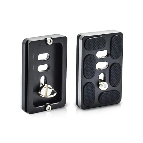 Akeipho 2 Stück Aluminium 60 mm Universal-Schnellwechselplatte mit 1/4-Zoll-Schraube, Arca Swiss Plate Stativhalterung für DSLR-Kamerastativ Kugelkopf (schwarz) von Akeipho