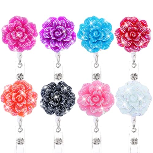 Blumen-Abzeichen-Halter, einziehbar, Krankenschwestern, 8 Stück, schwarz, rosa, Frühlingsblumen, niedlich, Krankenpfleger, Studenten, Abzeichen, Clip-Packung, medizinische Sozialarbeiter, medizinische Blumen-Abzeichen-Halter, einziehbar, Krankenschwestern, 8 Stück, schwarz, rosa, Frühlingsblumen, niedlich, Krankenpfleger, Studenten, Abzeichen, Clip-Packung, medizinische Sozialarbeiter, medizinische von AkiliBIELY