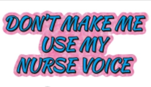 Lustiger Ausweishalter mit Aufschrift "Don't Make Me Use My Nurse Voice", einziehbares Zubehör, Ausweishalter für Krankenpfleger, Rosa, RN CNA, lustiger Ausweis-Clip für medizinische Ausweise, Zubehör von AkiliBIELY