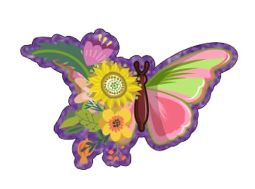 Lustiger Schmetterlings-Blumen-Abzeichen-Halter, einziehbar, mit Krokodilklemme, niedlicher Acryl, RN CNA, Ausweis-Clip für Ausweis, medizinische Arbeiter, Zubehör von AkiliBIELY