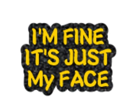 Lustiges Krankenschwester-Abzeichen-Zubehör, Aufschrift "I'm Fine It's Just My Face" für Krankenschwestern, einziehbar, für Ausweis, schwarzer Ausweis-Clip, RN, CNA, LPN, medizinische Lehrer von AkiliBIELY
