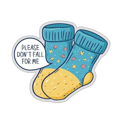 Lustiges Krankenschwester-Abzeichen-Zubehör, Aufschrift "Please Don't Fall for Me", Krankenschwestern, Ausweishalter, einziehbar, für Ausweis, Acryl, blaue Socken, Abzeichen-Clip, RN, CNA, LPN Lustiges Krankenschwester-Abzeichen-Zubehör, Aufschrift "Please Don't Fall for Me", Krankenschwestern, Ausweishalter, einziehbar, für Ausweis, Acryl, blaue Socken, Abzeichen-Clip, RN, CNA, LPN von AkiliBIELY