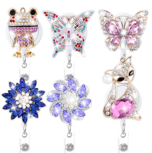Niedlicher glitzernder Kristall-Ausweishalter, einziehbar, 6 Stück, Krankenschwester, lustig, glitzernd, Strass, Krankenpfleger, Studenten, Abzeichen, Clip, medizinische Blume, Fuchs, Frosch Niedlicher glitzernder Kristall-Ausweishalter, einziehbar, 6 Stück, Krankenschwester, lustig, glitzernd, Strass, Krankenpfleger, Studenten, Abzeichen, Clip, medizinische Blume, Fuchs, Frosch von AkiliBIELY