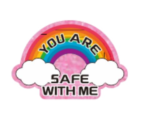 Niedliches Krankenschwester-Abzeichen-Zubehör, Aufschrift "You are safe with me", lustiger Krankenschwester-Abzeichen-Halter, einziehbar, mit Krokodilklemme, Acryl, RN CNA, Ausweis-Clip für Ausweis von AkiliBIELY