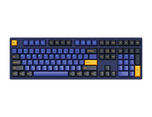Akko 3108 Horizon Mechanische Gaming Tastatur, QWERTY Layout, 100% Anti-Ghosting mit PBT Doubleshot Keycaps, Cherry Profile, Cremegelb Switch, Full Size Keyboard für Win/Mac von Akko