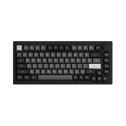 Akko 5075B Plus Mechanische Tastatur 75% Prozent RGB Hot-Swap-fähige Tastatur mit Knopf, Schwarz & Silber Thema mit PBT Double Shot ASA Profil Tastenkappen V3 Cream Blue Pro Switch von Akko