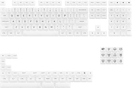 Akko Clear Keycaps für Gaming Tastaturen, ASA Profile, ANSI Layout, Vollständig Transparente Tastenkappen Set mit Mac-Modifikatoren, Premium RGB Erlebnisse für DIY Kit Keyboard (Weiß, 155 Keys) von Akko