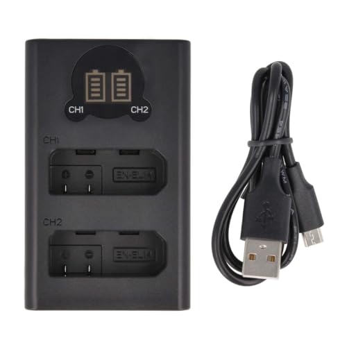 2-Fach Ladestation kompatibel mit Nikon EN-EL14 - mit LCD Display USB-Anschluss/DL-Serie 8.4V 2-Fach Ladestation kompatibel mit Nikon EN-EL14 - mit LCD Display USB-Anschluss/DL-Serie 8.4V von Akku-King