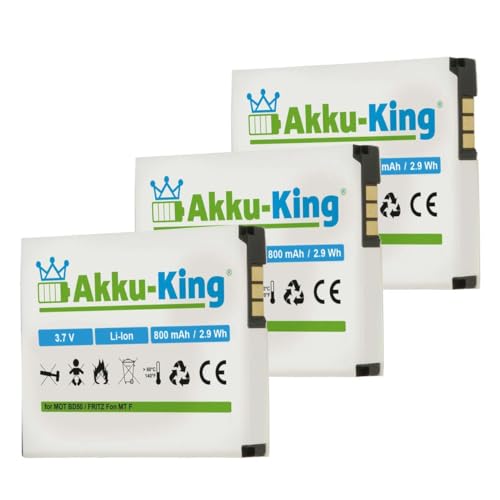 3X Akku-King Akku kompatibel mit BD50, SNN5796A, 312BAT006 - Li-Ion 800mAh - für AVM Fritz!Fon MTF, M2, C4, C5, Motorola MOTOFONE F3 3X Akku-King Akku kompatibel mit BD50, SNN5796A, 312BAT006 - Li-Ion 800mAh - für AVM Fritz!Fon MTF, M2, C4, C5, Motorola MOTOFONE F3 von Akku-King