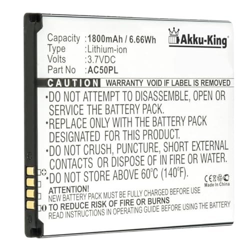 Akku-King Akku kompatibel mit Archos AC50PL - Li-Ion 1800mAh - für Archos 50, 50 Helium 4G, 50 Platinum von Akku-King