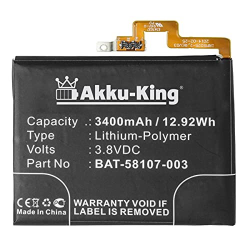 Akku-King Akku kompatibel mit BlackBerry BAT-58107-003 - Li-Polymer 3400mAh - für BlackBerry Passport, Passport 4G, Windermere, SQW100-1, SQW100-3, Q30 von Akku-King