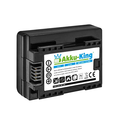 Akku-King Akku kompatibel mit Canon BP-709 passt auch bei BP-718, BP-727 Li-Ion - 900mAh - für LEGRIA HF M52, HF R36, HF R37, VIXIA HF M50, M506 Akku-King Akku kompatibel mit Canon BP-709 passt auch bei BP-718, BP-727 Li-Ion - 900mAh - für LEGRIA HF M52, HF R36, HF R37, VIXIA HF M50, M506 von Akku-King