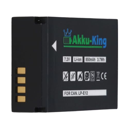 Akku-King Akku kompatibel mit Canon LP-E12 - Li-Ion 850mAh - für EOS M, M2, M10, M50, 100D, EOS Rebel SL1 von Akku-King