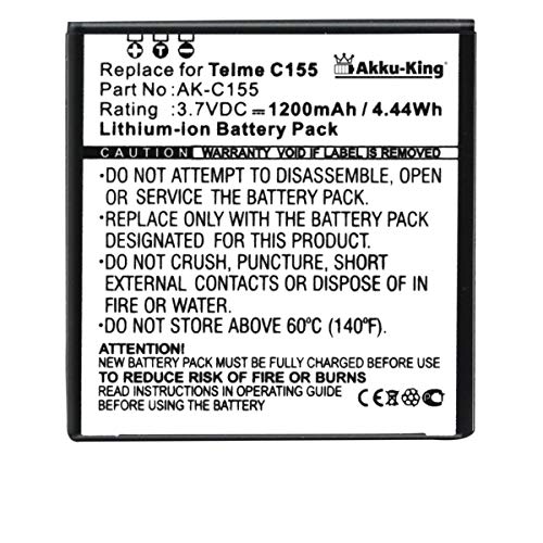 Akku-King Akku kompatibel mit Emporia AK-C155 - Li-Ion 1200mAh - für C155, Telme C155 von Akku-King