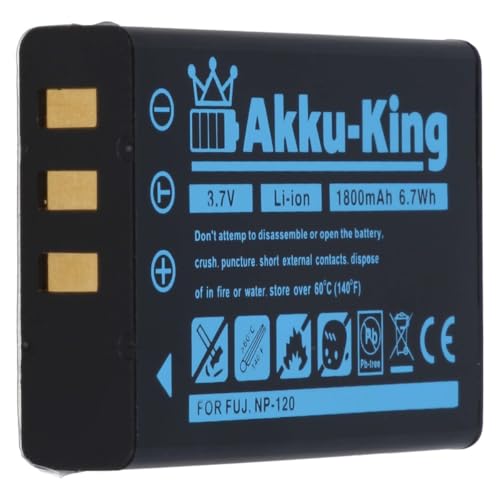 Akku-King Akku kompatibel mit Fuji NP-120, Aldi NP-120, Pentax D-Li17, Ricoh DB-43, Kyocera BP-1500S, Toshiba PX1657 - Li-Ion 1800mAh Akku-King Akku kompatibel mit Fuji NP-120, Aldi NP-120, Pentax D-Li17, Ricoh DB-43, Kyocera BP-1500S, Toshiba PX1657 - Li-Ion 1800mAh von Akku-King