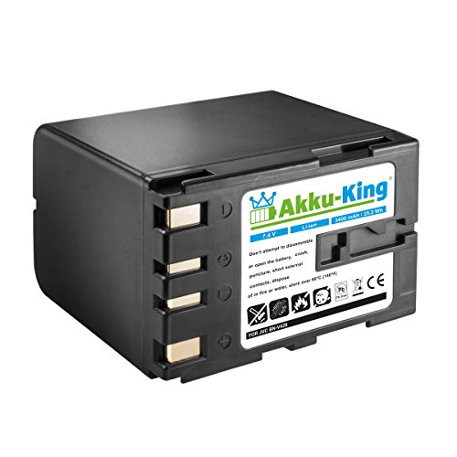 Akku-King Akku kompatibel mit JVC BN-V408, BN-V416, BN-V428, BN-V438 - Li-Ion 3400 mAh - für CU-VH1, DV1800, DVL500 Akku-King Akku kompatibel mit JVC BN-V408, BN-V416, BN-V428, BN-V438 - Li-Ion 3400 mAh - für CU-VH1, DV1800, DVL500 von Akku-King