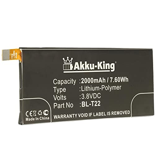 Akku-King Akku kompatibel mit LG BL-T22 - Li-Polymer 2000mAh - für Class, Class 4G, Zero, Zero 4G, Zero 4G LTE, F620S, H650, H650AR, H650E, H650K von Akku-King