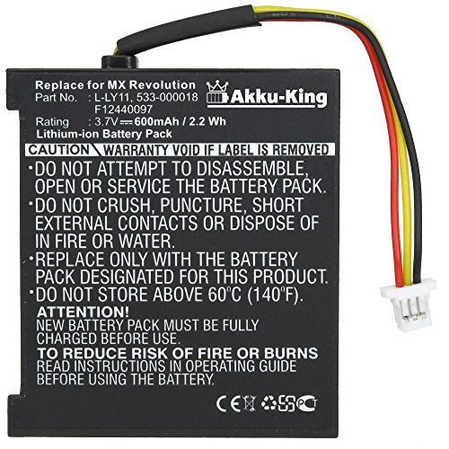Akku-King Akku kompatibel mit Logitech L-LY11, 533-000018, F12440097 - Li-Ion - für MX Revolution Maus von Akku-King