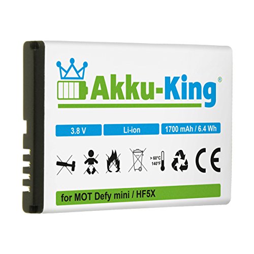 Akku-King Akku kompatibel mit Motorola HF5X Li-Ion 1700mAh - für Defy mini, Defy Plus, MB526, MB835 von Akku-King