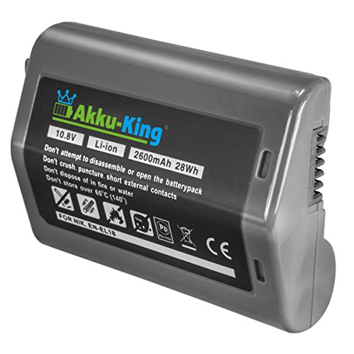 Akku-King Akku kompatibel mit Nikon EN-EL18, EN-EL18a, EN-EL18b - Li-Ion 2600mAh - für Nikon D4, D4S von Akku-King