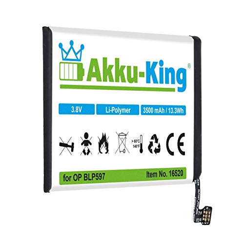 Akku-King Akku kompatibel mit OnePlus BLP597 - Li-Polymer 3500mAh - für 2, 2 Global Dual SIM, 2 Global Dual SIM TD-LTE, A2001, A2003, A2005 von Akku-King