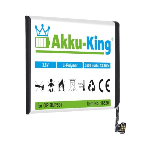 Akku-King Akku kompatibel mit OnePlus BLP597 - Li-Polymer 3500mAh - für 2, 2 Global Dual SIM, 2 Global Dual SIM TD-LTE, A2001, A2003, A2005 von Akku-King