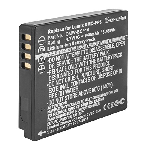 Akku-King Akku kompatibel mit Panasonic DMW-BCF10E CGA-S009 CGA-S106C CGA-S/106B CGA-S/106C DMC-FT1 Li-Ion - 940mAh Akku-King Akku kompatibel mit Panasonic DMW-BCF10E CGA-S009 CGA-S106C CGA-S/106B CGA-S/106C DMC-FT1 Li-Ion - 940mAh von Akku-King