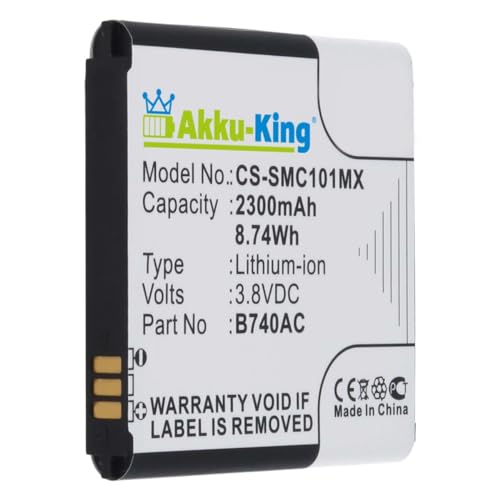 Akku-King Akku kompatibel mit Samsung B740, B740K, B740AE, B740AC, B740E Li-Ion 2400mAh - für Galaxy S4 Zoom, Zoom LTE, SM-C1010, NX Mini, NXF1, NX3000 von Akku-King