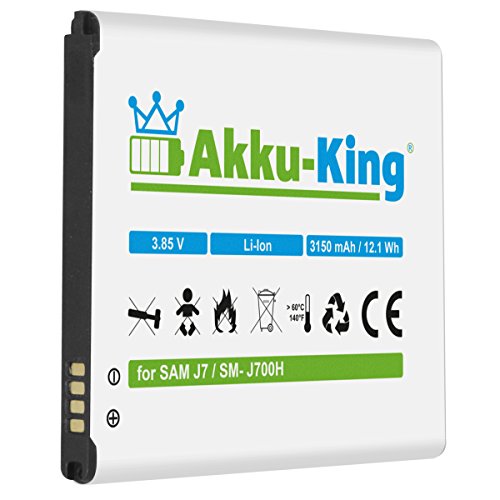 Akku-King Akku kompatibel mit Samsung EB-BJ700BBC - Li-Ion 3150mAh - für Galaxy J7 2015 SM-J700H, J7 Duos, J7 TD-LTE von Akku-King