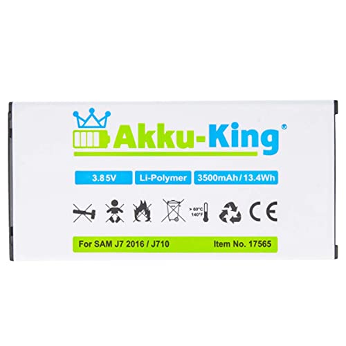 Akku-King Akku kompatibel mit Samsung EB-BJ710CBC - Li-Ion 3500mAh - für Galaxy J7 2016, J7 6 Duos TD-LTE, J7 Metal 2016 Duos LTE, SM-J7108 von Akku-King