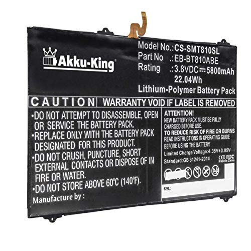 Akku-King Akku kompatibel mit Samsung EB-BT810ABA, EB-BT810ABE - Li-Polymer 5800mAh - für Galaxy Tab S2 9.7 LTE-A, Galaxy Tab S2 Plus 9.7 LTE-A von Akku-King