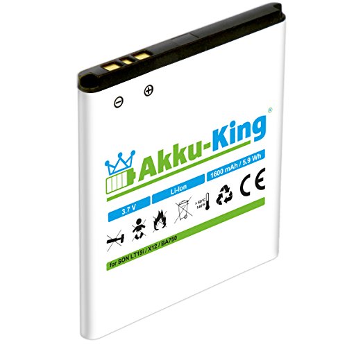 Akku-King Akku kompatibel mit Sony-Ericsson BA750 - Li-Ion 1600mAh - für Xperia Arc, Arc s, Anzu, LT15a, LT15i, X12, Sola von Akku-King