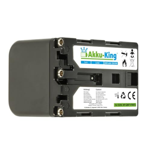 Akku-King Akku kompatibel mit Sony NP-FM70, NP-FM30, NP-FM50, NP-FM90, NP-QM50 - Li-Ion 4000mAh - für Cyber-Shot DSC-F707, DSC-S85, PC105, CCD-TR108 von Akku-King