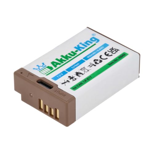 Akku kompatibel mit Canon LP-E17 - Li-Ion 950mAh - mit USB-C Input - für EOS R10, R50, RP, 77D, 200D, 750D, 760D, 8000D, EOS M3, M5, M6, Kiss X8i Akku kompatibel mit Canon LP-E17 - Li-Ion 950mAh - mit USB-C Input - für EOS R10, R50, RP, 77D, 200D, 750D, 760D, 8000D, EOS M3, M5, M6, Kiss X8i von Akku-King