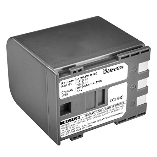 Akku kompatibel mit Canon VIXIA HG10, MVX35i, ZR200, iVIS DC300 - ersetzt BP-2L18, BP-2L12, BP-2L14, NB-2L - Li-Ion 2000mAh Akku kompatibel mit Canon VIXIA HG10, MVX35i, ZR200, iVIS DC300 - ersetzt BP-2L18, BP-2L12, BP-2L14, NB-2L - Li-Ion 2000mAh von Akku-King