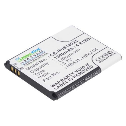 Akku kompatibel mit Huawei HB4J1, HB4J1H - 1300mAh - für C8500, U8150, IDEOS X3, Orange Stockholm, Vodafone 858 - Li-Ion Akku kompatibel mit Huawei HB4J1, HB4J1H - 1300mAh - für C8500, U8150, IDEOS X3, Orange Stockholm, Vodafone 858 - Li-Ion von Akku-King